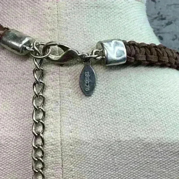 Chico’s Leather & Multi Strand Crystal Necklace - Picture 6 of 6